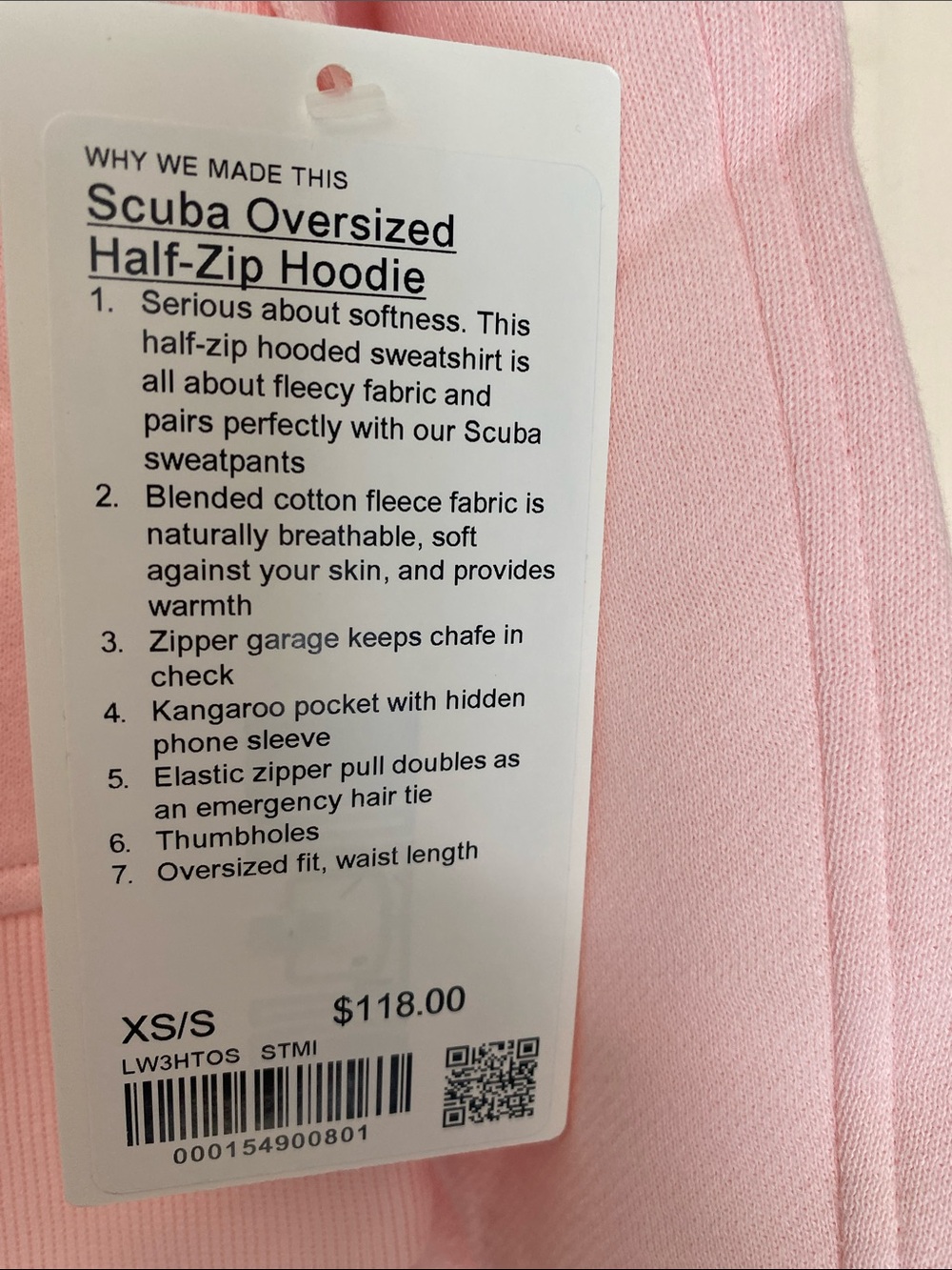 lululemon Pink Hooded Half-Zip Pullover - Picture 3 of 8